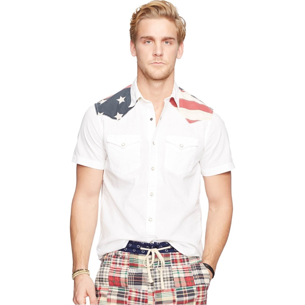 Denim & Supply Ralph Lauren Flag Cotton Western Shirt XL